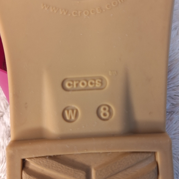 CROCS Fuchsia and Beige Women's Sandals - Picture 5 of 5